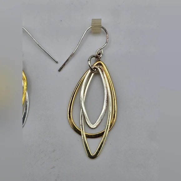 Sterling Silver Layered Dangle Earrings - Picture 4 of 7